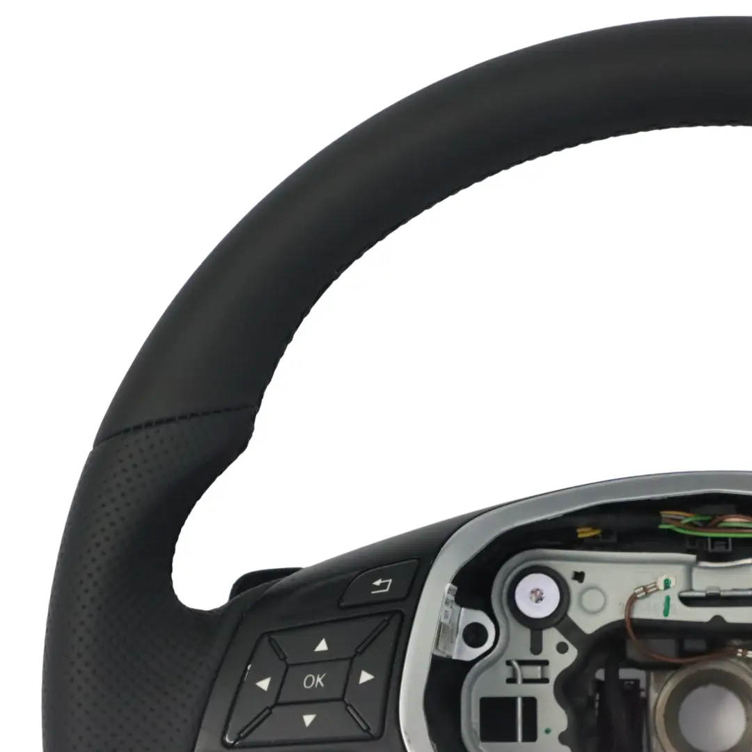 NUOVO in Pelle Nera Fili Neri Cambio al Volante per Volante Mercedes W204 W212 con numero di parte A2184600618 Volante Mercedes W204 W212 NUOVO in Pelle Nera Fili Neri Cambio al Volante - SKU A2184600618-2 - Numero di parte A2184600618