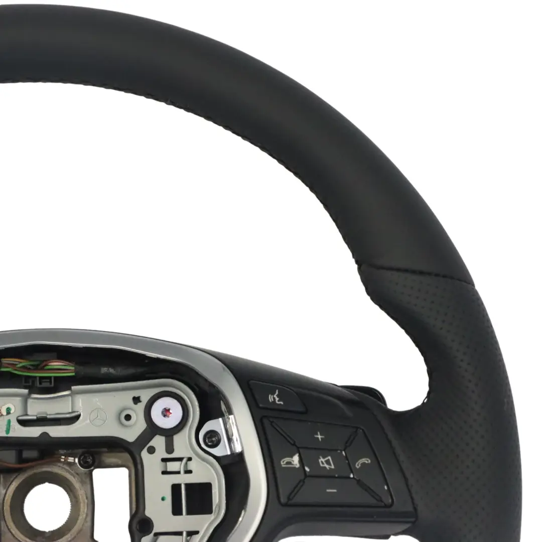  Steering Wheel Mercedes W204 W212 NEW Black Leather Black Threads Paddle Shift - SKU A2184600618-2 - Part number A2184600618