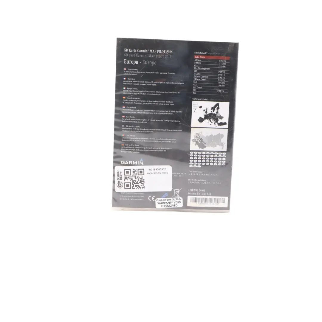 Card Mercedes W176 W207 Garmin Map Pilot Navigation Europe 2016 to SD with Part number A2189065902 SD Card Mercedes W176 W207 Garmin Map Pilot Navigation Europe 2016 - SKU A2189065902 - Part number A2189065902