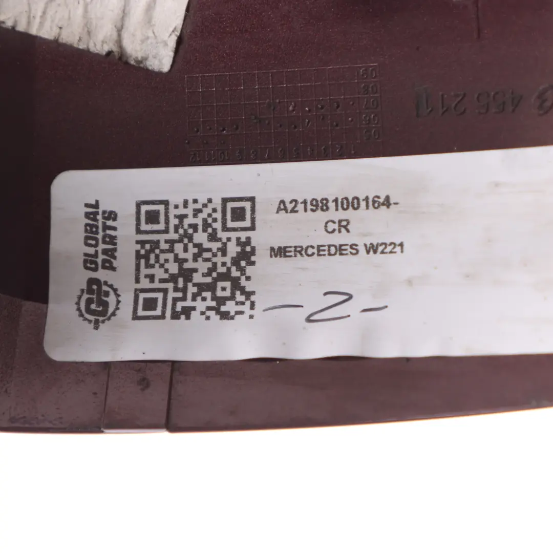 Wing Mirror Left N/S Cover Cap Carneol Red - 544 to Mercedes W221 with Part number A2198100164 Mercedes W221 Wing Mirror Left N/S Cover Cap Carneol Red - 544 - SKU A2198100164-CR - Part number A2198100164