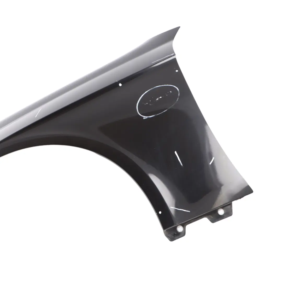 Side Wing Panel Front Left N/S Fender Obsidian Black Metallic 197 to Mercedes C219 with Part number A2198800718 Mercedes C219 Side Wing Panel Front Left N/S Fender Obsidian Black Metallic 197 - SKU A2198800718-OB - Part number A2198800718