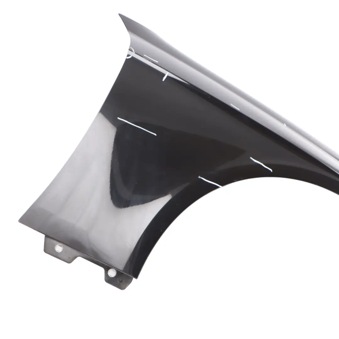 Side Wing Panel Front Right O/S Fender Obsidian Black Metallic 197 to Mercedes C219 with Part number A2198800818 Mercedes C219 Side Wing Panel Front Right O/S Fender Obsidian Black Metallic 197 - SKU A2198800818-OB - Part number A2198800818