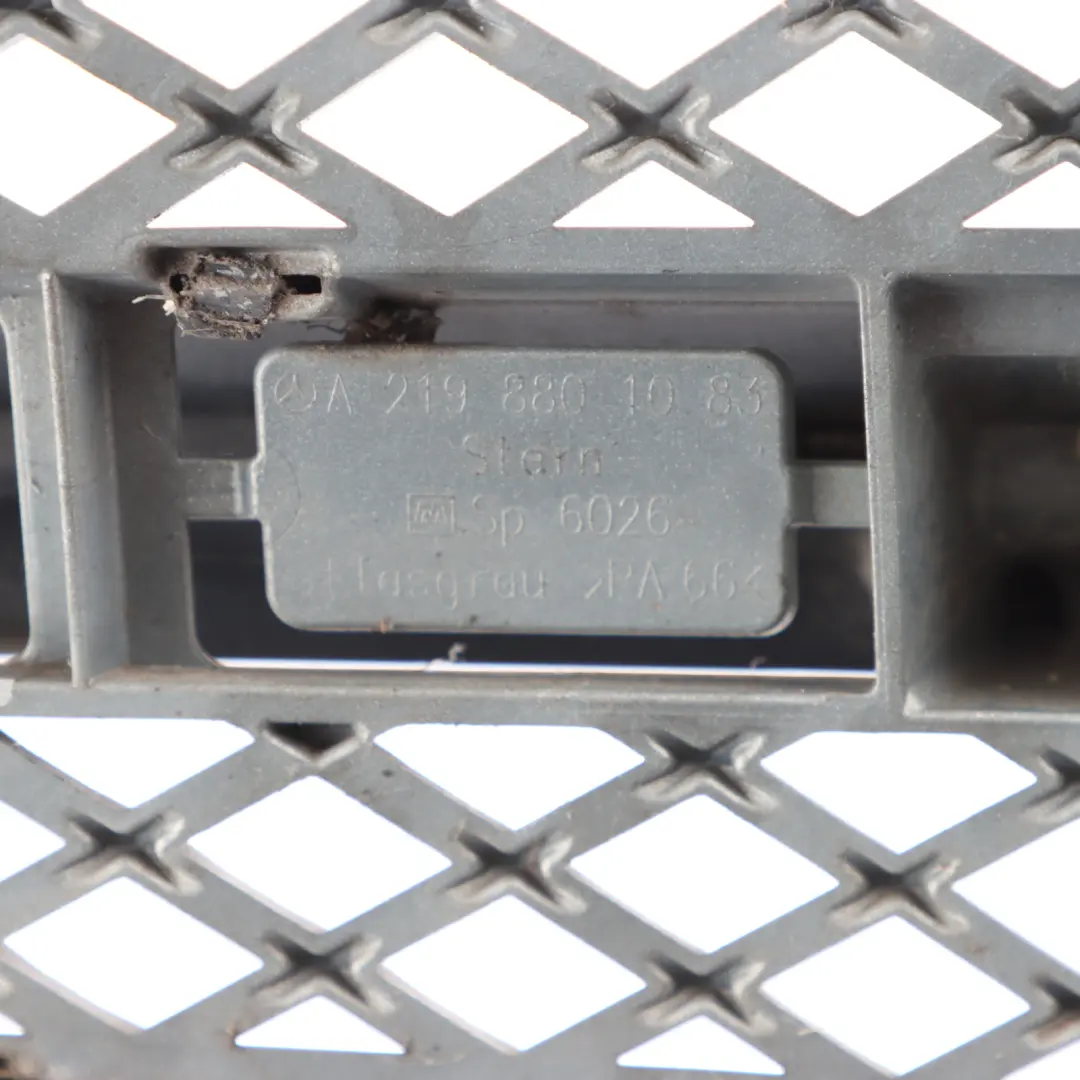 W219 Front Hood Radiator Grille Trim Panel Silver Chrome to Mercedes with Part number A2198801083 Mercedes W219 Front Hood Radiator Grille Trim Panel Silver Chrome - SKU A2198801083 - Part number A2198801083