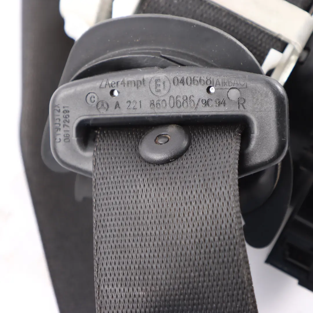 Mercedes W221 Seatbelt Front Right O/S Seat Safety Upper Belt - SKU A2218600686 - Part number A2218600686
