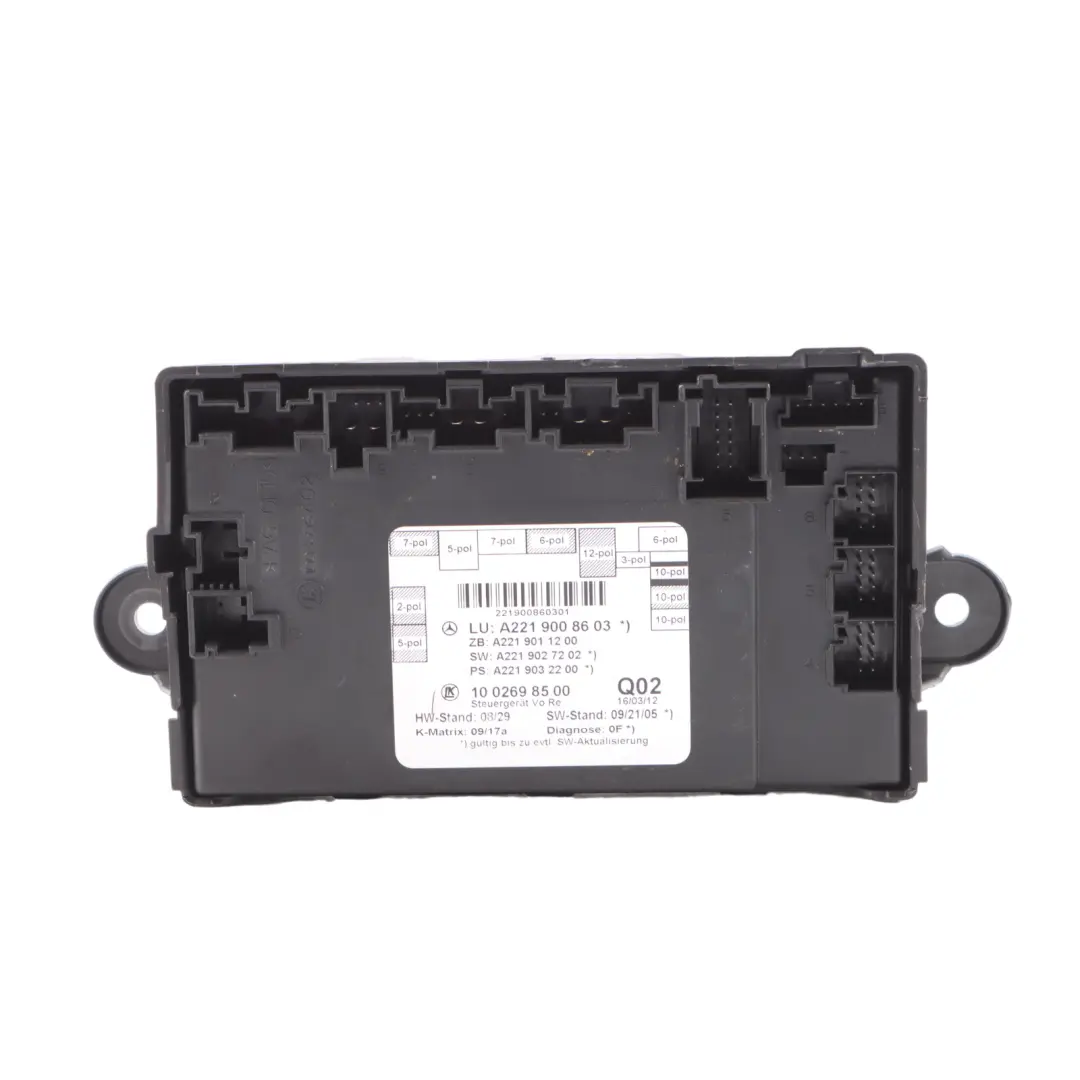 Unidad De Módulo Control Puerta ECU Delantera Derecha para Mercedes W221 con número de pieza A2219008603 Mercedes W221 Unidad De Módulo Control Puerta ECU Delantera Derecha - SKU A2219008603 - Número de pieza A2219008603
