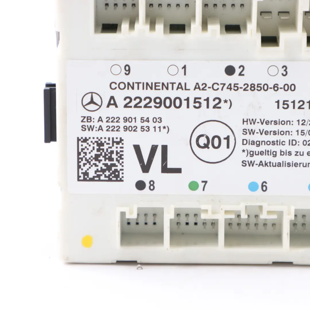 Mercedes W205 X253 Door Module Front Door Left N/S Control Module - SKU A2229001512 - Part number A2229001512