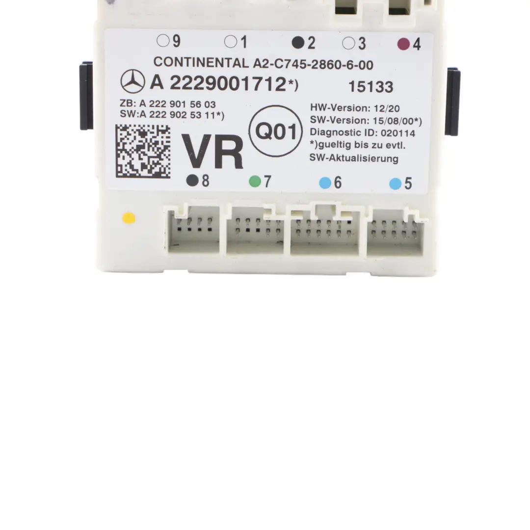 Türmodul Vorne Rechts Steuermodul A2229001512 für Mercedes W205 X253 mit Teilenummer A2229001712 Mercedes W205 X253 Türmodul Vorne Rechts Steuermodul A2229001512 - SKU A2229001712 - Teilenummer A2229001712