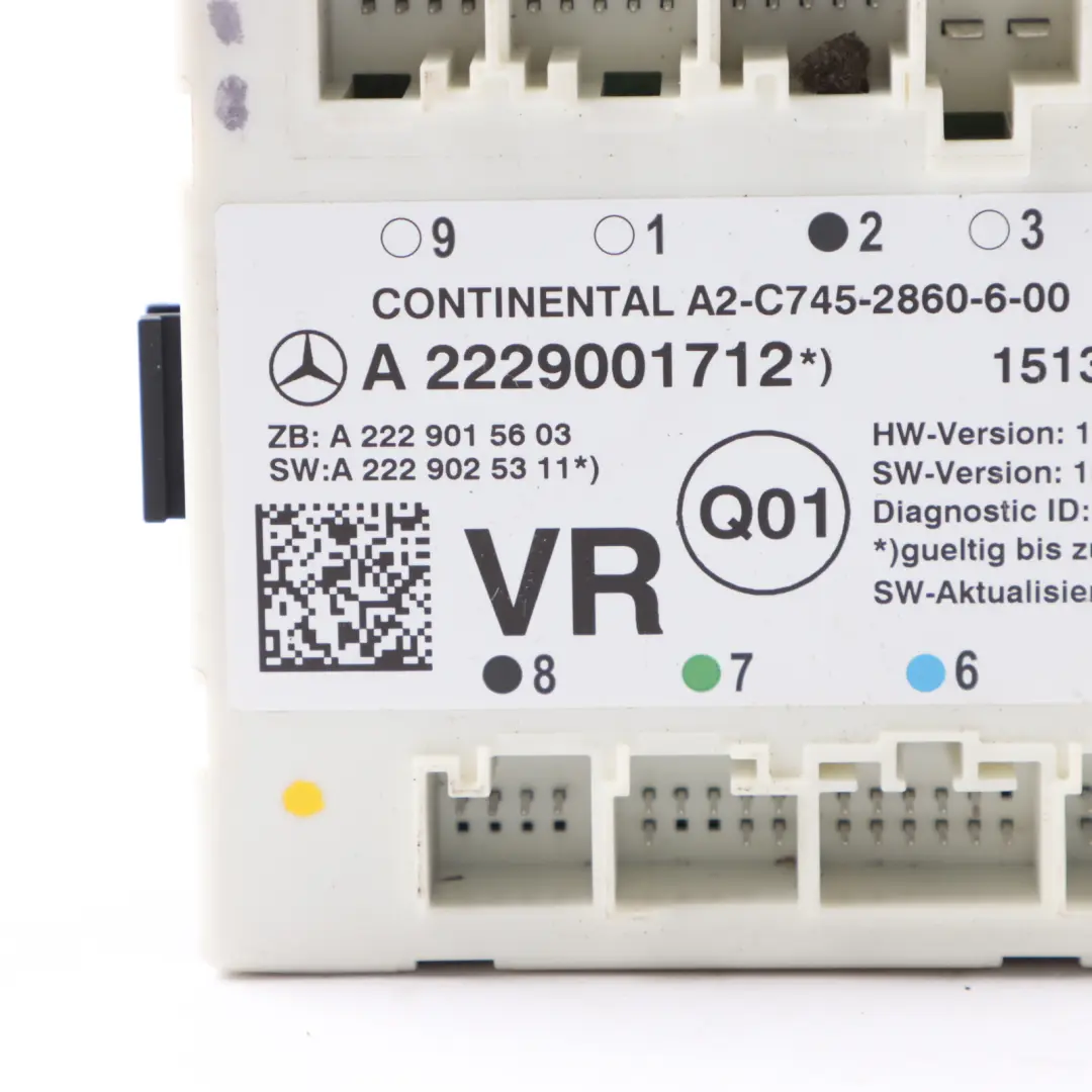 Türmodul Vorne Rechts Steuermodul A2229001512 für Mercedes W205 X253 mit Teilenummer A2229001712 Mercedes W205 X253 Türmodul Vorne Rechts Steuermodul A2229001512 - SKU A2229001712 - Teilenummer A2229001712