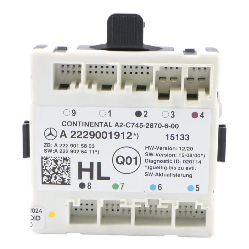 Modulo porta Unità controllo posteriore sinistra per Mercedes W205 C253 con numero di parte A2229001912 Mercedes W205 C253 Modulo porta Unità controllo posteriore sinistra - SKU A2229001912 - Numero di parte A2229001912