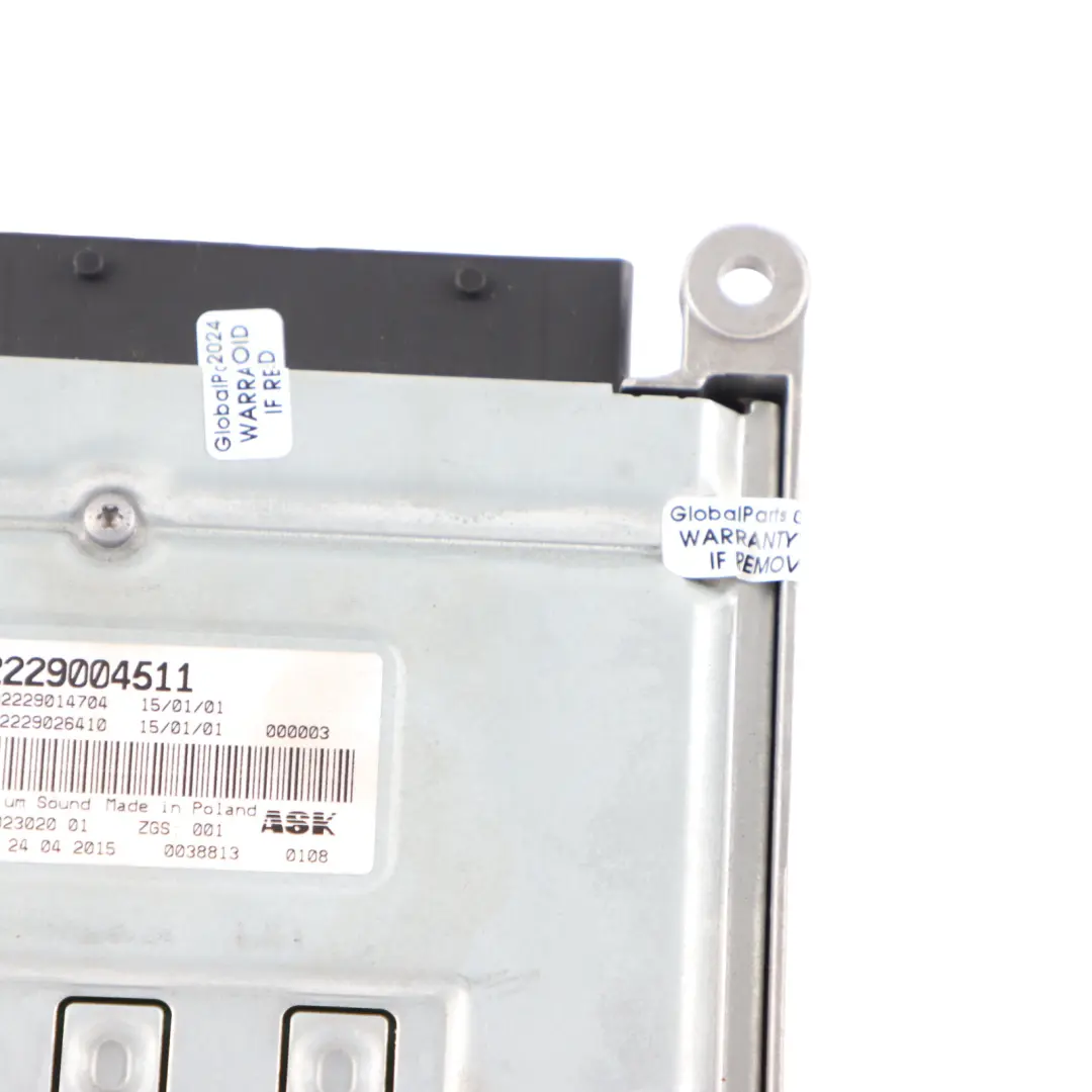 Audio Amplifier Mercedes W205 W222 GLC X253 Sound Burmester Unit to with Part number A2229004511 Audio Amplifier Mercedes W205 W222 GLC X253 Sound Burmester Unit - SKU A2229004511 - Part number A2229004511