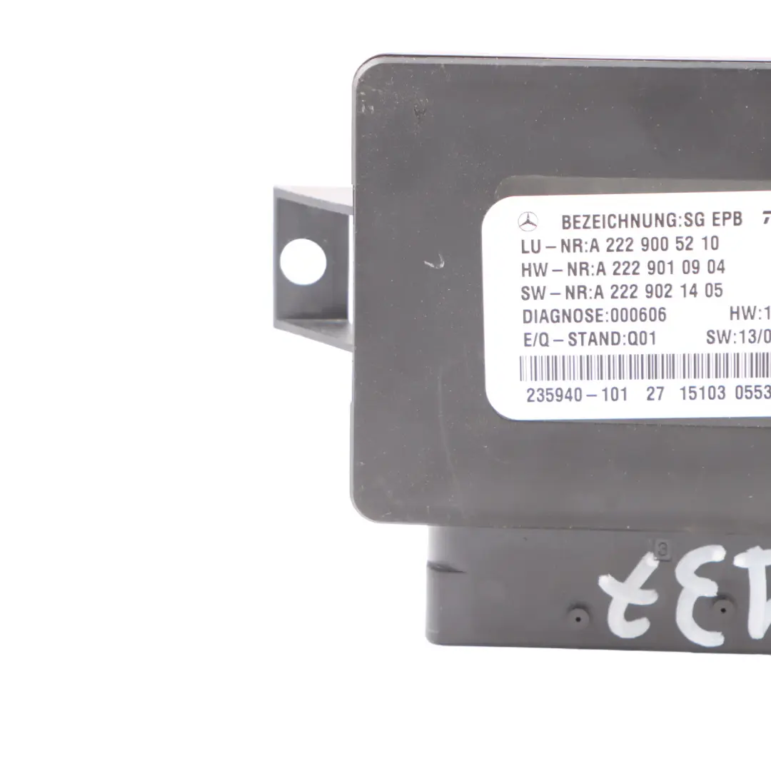 Parking Brake Control Unit Module to Mercedes W205 Electric with Part number A2229005210 Mercedes W205 Electric Parking Brake Control Unit Module - SKU A2229005210 - Part number A2229005210