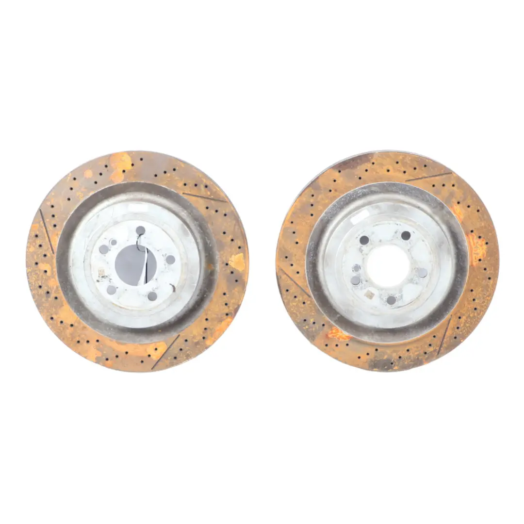 Brake Disc Set AMG Rear Left Right Wheel N/O/S Perforated to Mercedes S205 R231 with Part number A2314230212 Mercedes S205 R231 Brake Disc Set AMG Rear Left Right Wheel N/O/S Perforated - SKU A2314230212 - Part number A2314230212