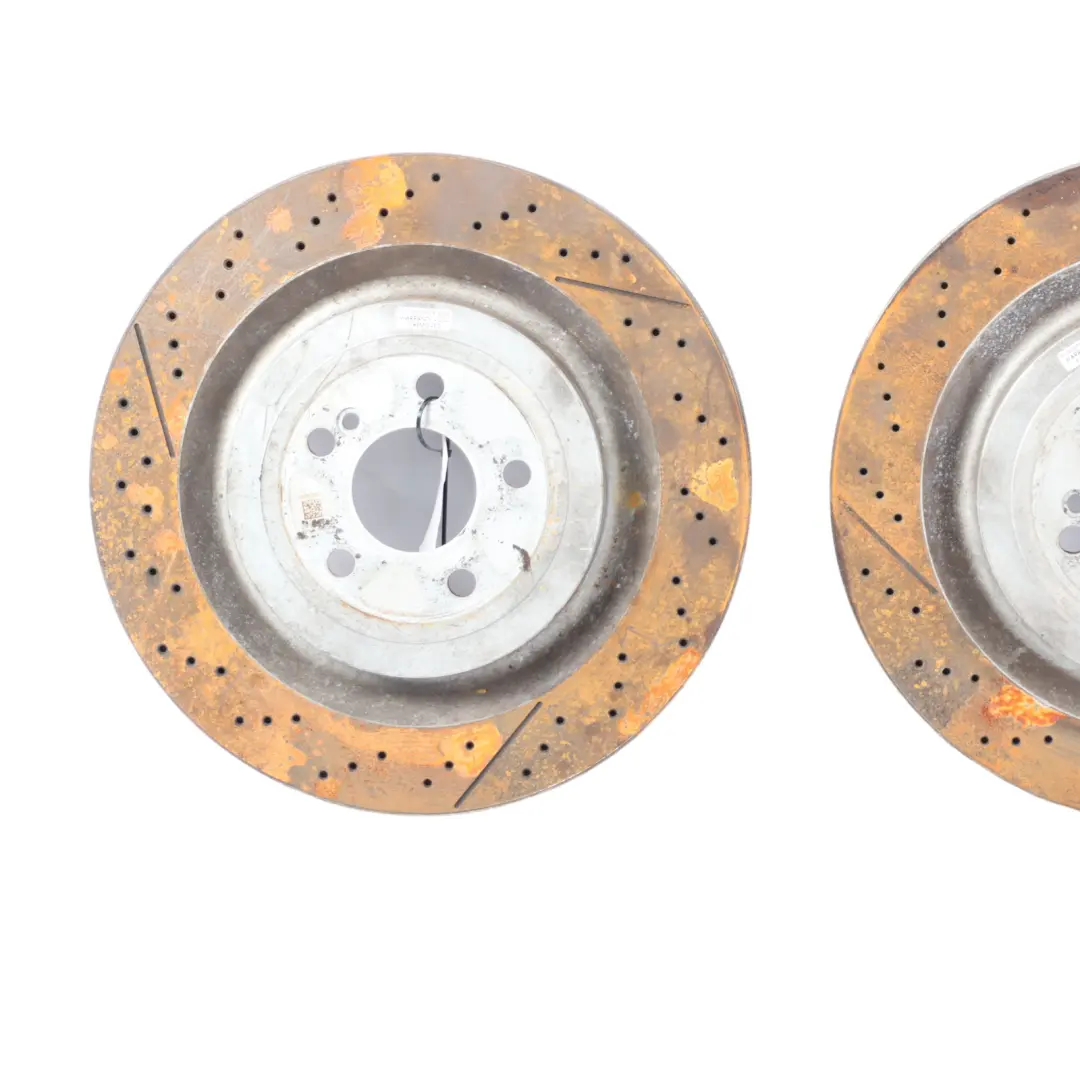 Brake Disc Set AMG Rear Left Right Wheel N/O/S Perforated to Mercedes S205 R231 with Part number A2314230212 Mercedes S205 R231 Brake Disc Set AMG Rear Left Right Wheel N/O/S Perforated - SKU A2314230212 - Part number A2314230212