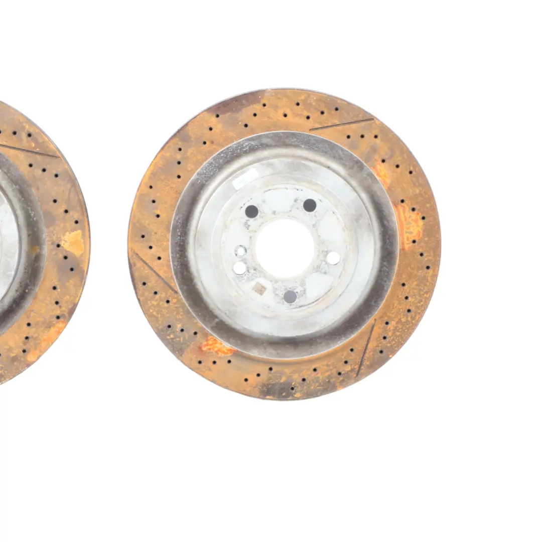 Brake Disc Set AMG Rear Left Right Wheel N/O/S Perforated to Mercedes S205 R231 with Part number A2314230212 Mercedes S205 R231 Brake Disc Set AMG Rear Left Right Wheel N/O/S Perforated - SKU A2314230212 - Part number A2314230212