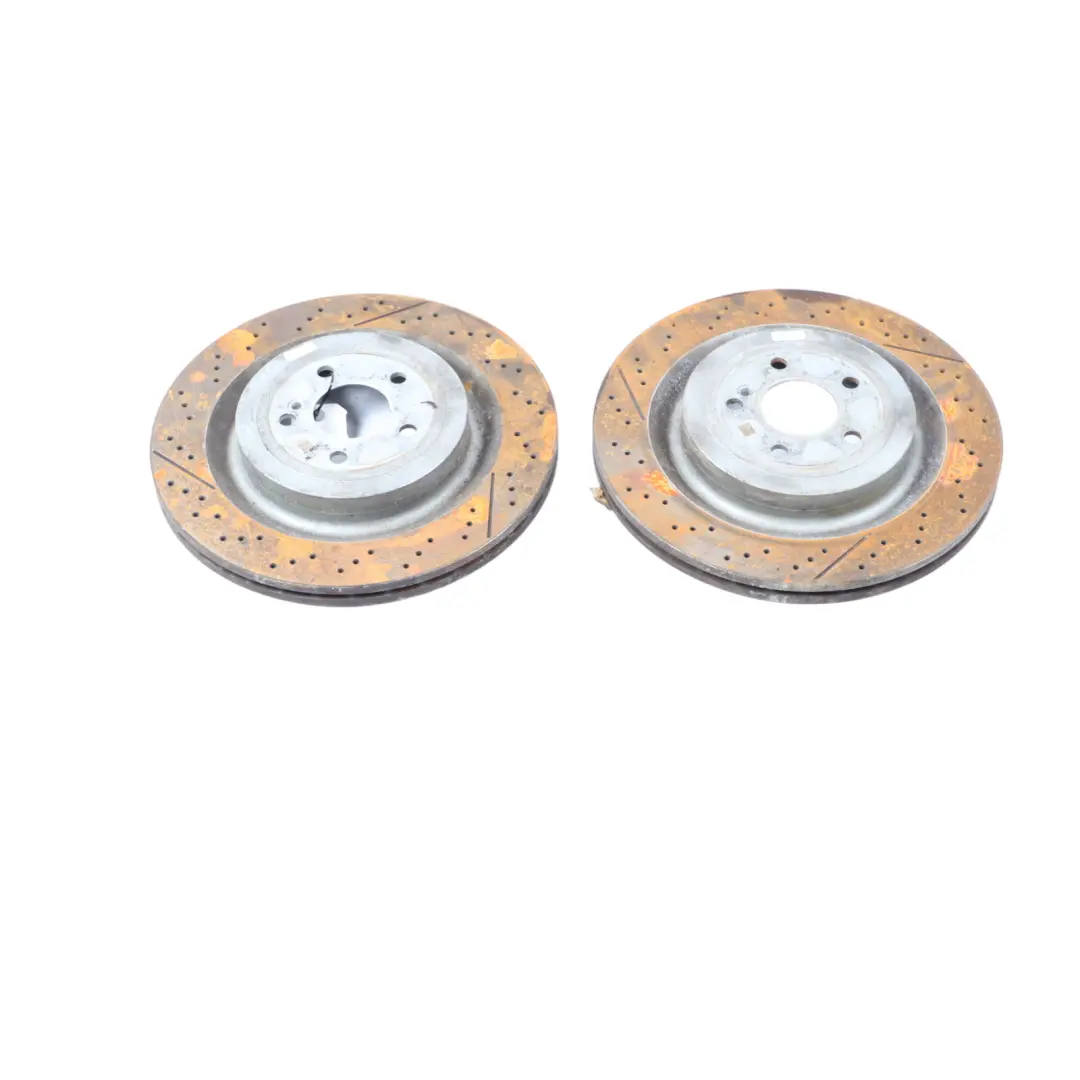 Mercedes S205 R231 Brake Disc Set AMG Rear Left Right Wheel N/O/S Perforated - SKU A2314230212 - Part number A2314230212