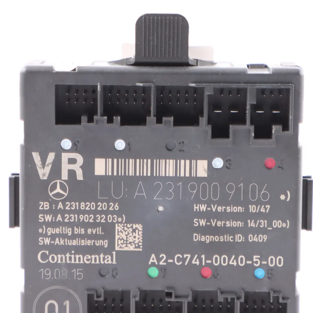 Módulo Puerta Mercedes R231 Puerta Delantera Derecha Módulo Control para con número de pieza A2319009106 Módulo Puerta Mercedes R231 Puerta Delantera Derecha Módulo Control - SKU A2319009106 - Número de pieza A2319009106
