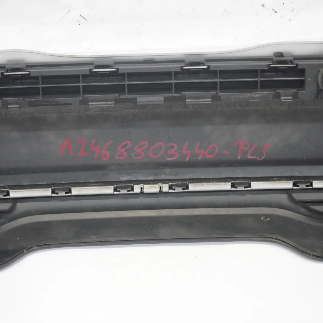 Bumper Rear Trim Panel Cover Polar Silver Metallic - 761 to Mercedes W246 with Part number A2468803440 Mercedes W246 Bumper Rear Trim Panel Cover Polar Silver Metallic - 761 - SKU A2468803440-PLS - Part number A2468803440