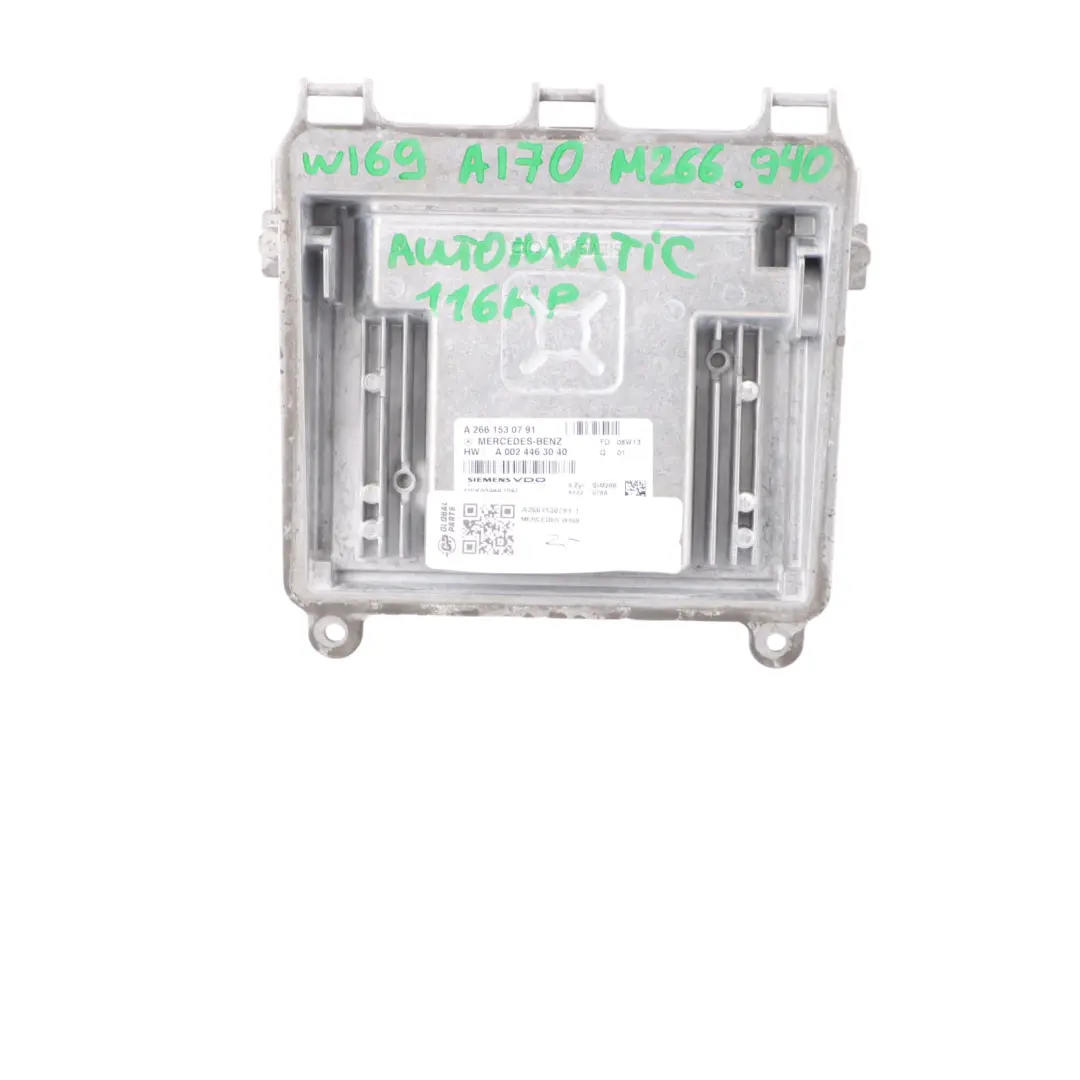 A170 266.940 Engine Control ECU Kit Key Lock Automatic to Mercedes W169 with Part number A2661530791 Mercedes W169 A170 266.940 Engine Control ECU Kit Key Lock Automatic - SKU A2661530791-1 - Part number A2661530791