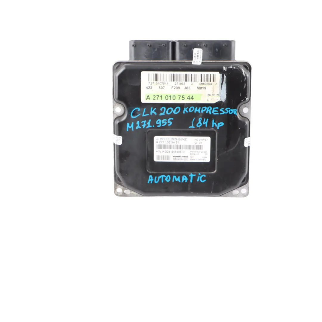 Mercedes C209 CLK200 M271.955 184HP Engine ECU Kit Ignition Lock Key - SKU A2711535491-1 - Part number A2711535491