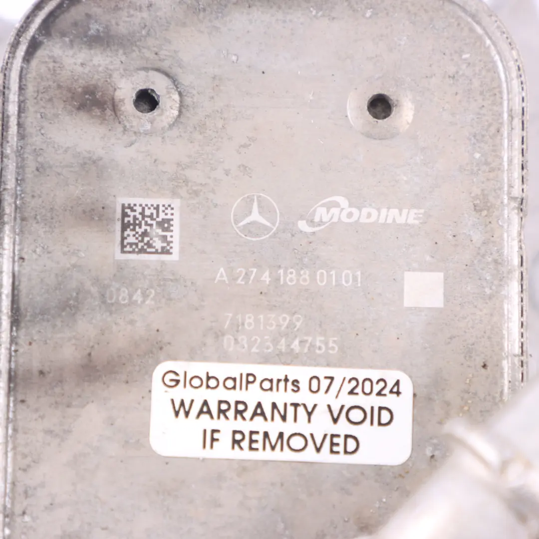 Enfriador de Aceite Motor Radiador M274 Gasolina para Mercedes W204 W205 con número de pieza A2741880101 Mercedes W204 W205 Enfriador de Aceite Motor Radiador M274 Gasolina - SKU A2741880101 - Número de pieza A2741880101