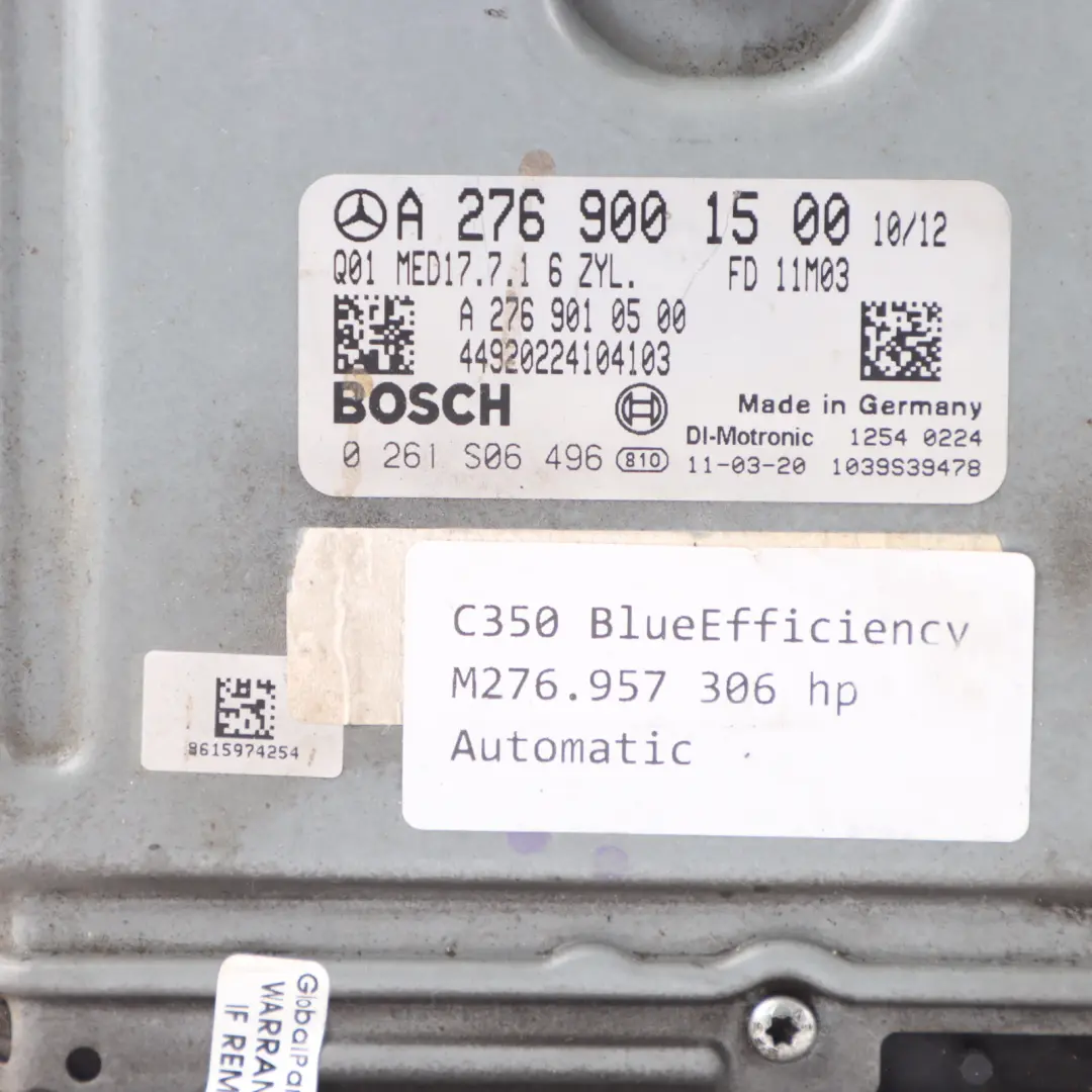 C350 276.957 306HP BE Engine Module ECU Automatic to Mercedes W204 with Part number A2769001500 Mercedes W204 C350 276.957 306HP BE Engine Module ECU Automatic - SKU A2769001500 - Part number A2769001500