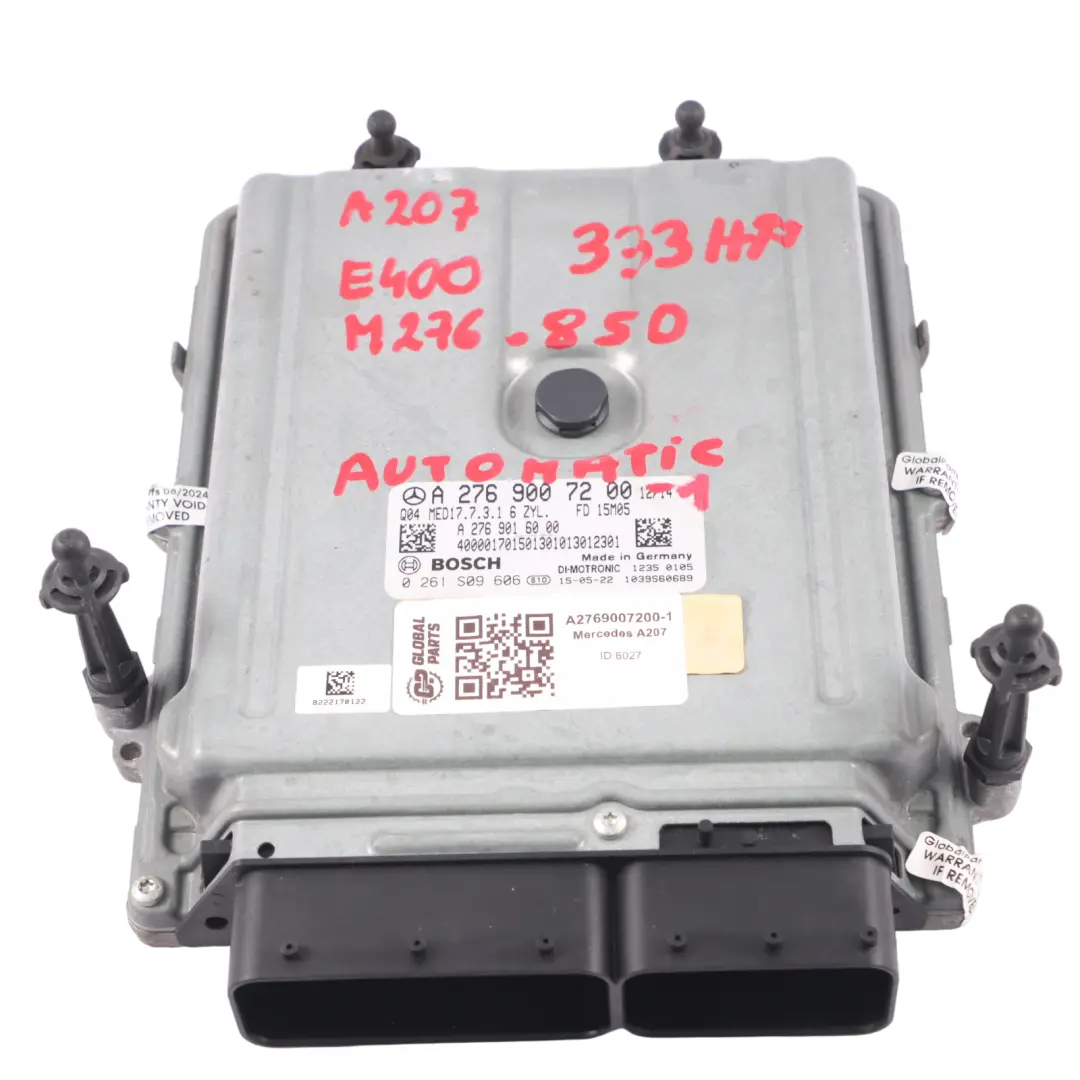 Mercedes C207 M276.850 E400 333HP Engine ECU Kit Key Ignition - SKU A2769007200-1 - Part number A2769007200