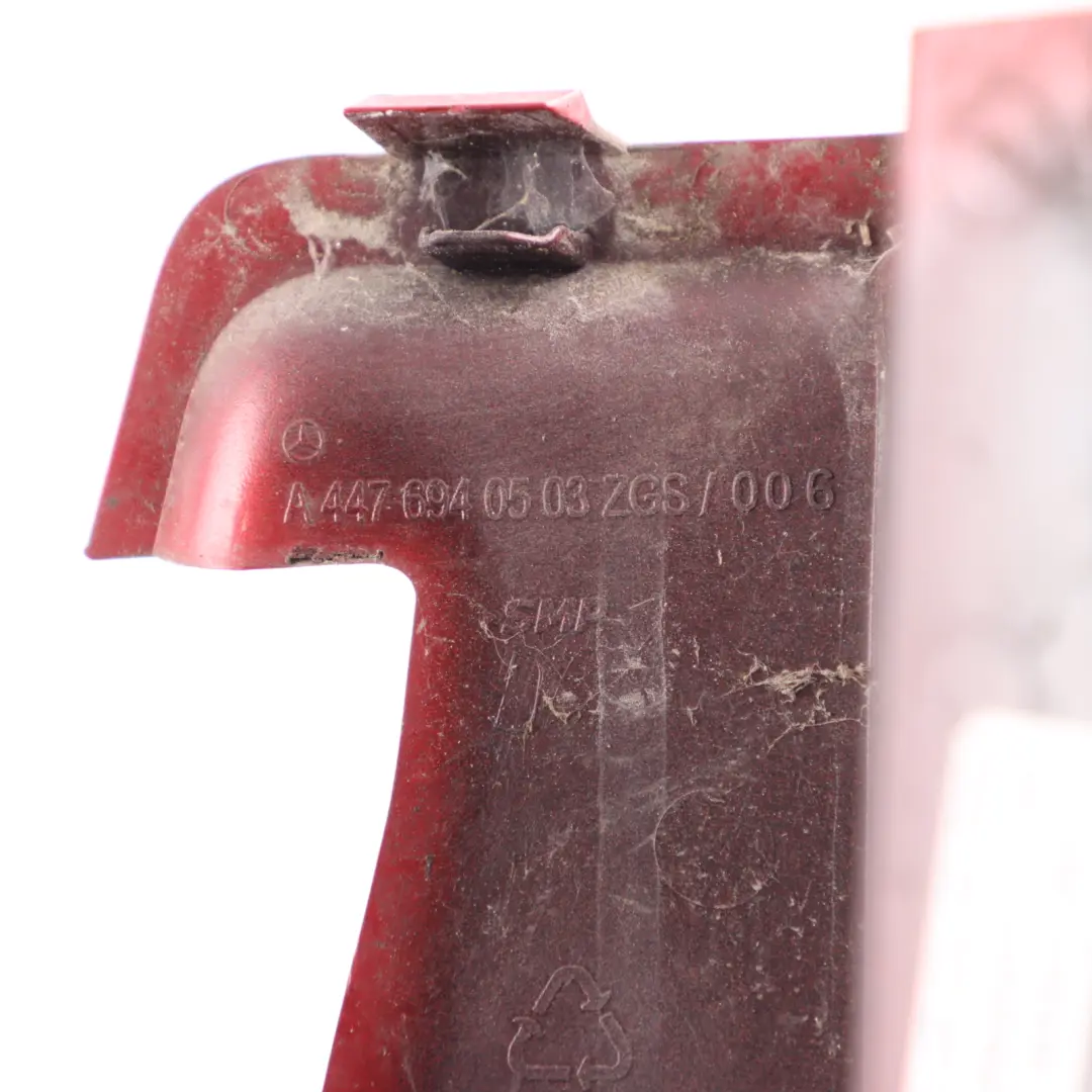 Hinge Cover Door Rear Right O/S Trim Hyacinth Red 334 to Mercedes W447 with Part number A4476940503 Mercedes W447 Hinge Cover Door Rear Right O/S Trim Hyacinth Red 334 - SKU A4476940503-HRE - Part number A4476940503