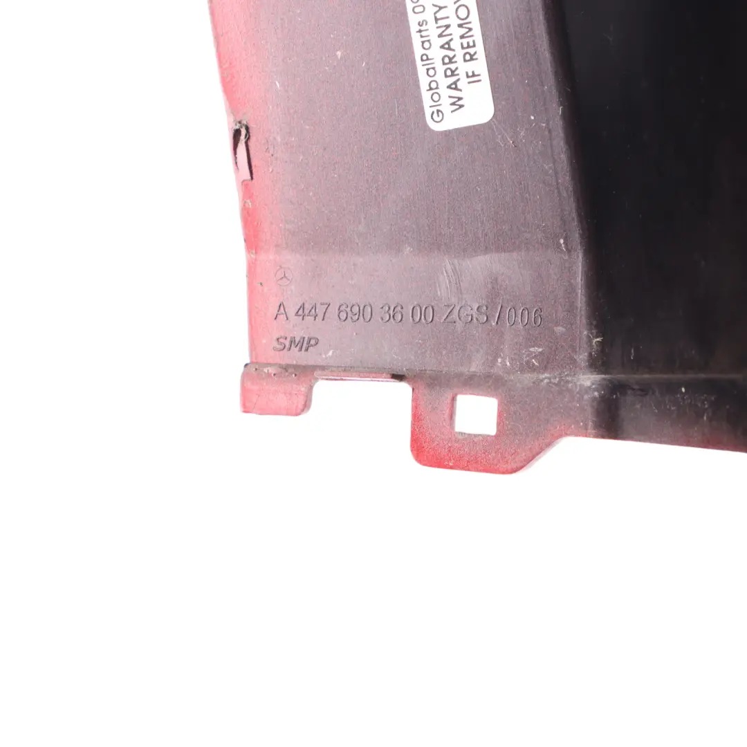 Lamp Light Bracket Trim Cover Left N/S Hyacinth Red - 334 to Mercedes W447 Rear with Part number A4476941625 Mercedes W447 Rear Lamp Light Bracket Trim Cover Left N/S Hyacinth Red - 334 - SKU A4476941625-HRE - Part number A4476941625