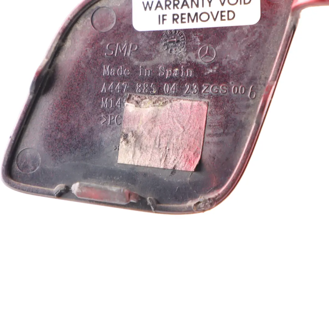 Front Bumper Towing Eye Trim Cover Hyacinth Red - 334 to Mercedes W447 with Part number A4478850423 Mercedes W447 Front Bumper Towing Eye Trim Cover Hyacinth Red - 334 - SKU A4478850423-HRE - Part number A4478850423