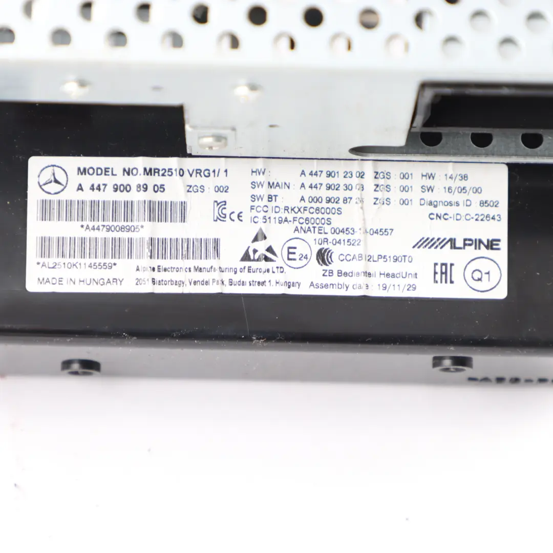 Radio CD Player Stereo Navi Media Head Unit to Mercedes W447 with Part number A4479008905 Mercedes W447 Radio CD Player Stereo Navi Media Head Unit - SKU A4479008905 - Part number A4479008905