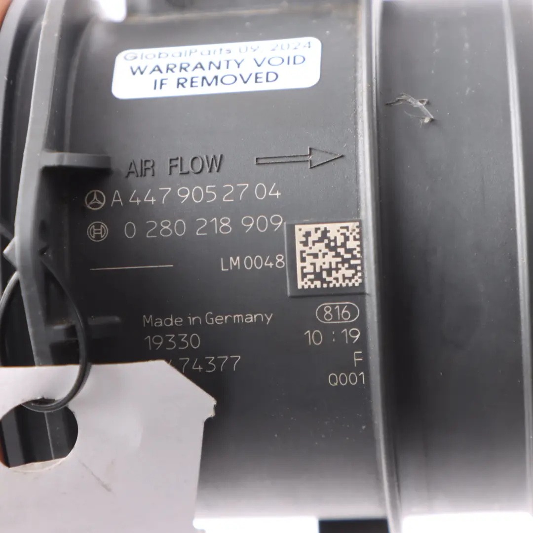 OM622 Diesel Air Flow Mass Meter Sensor Control to Mercedes W447 with Part number A4479052704 Mercedes W447 OM622 Diesel Air Flow Mass Meter Sensor Control - SKU A4479052704 - Part number A4479052704