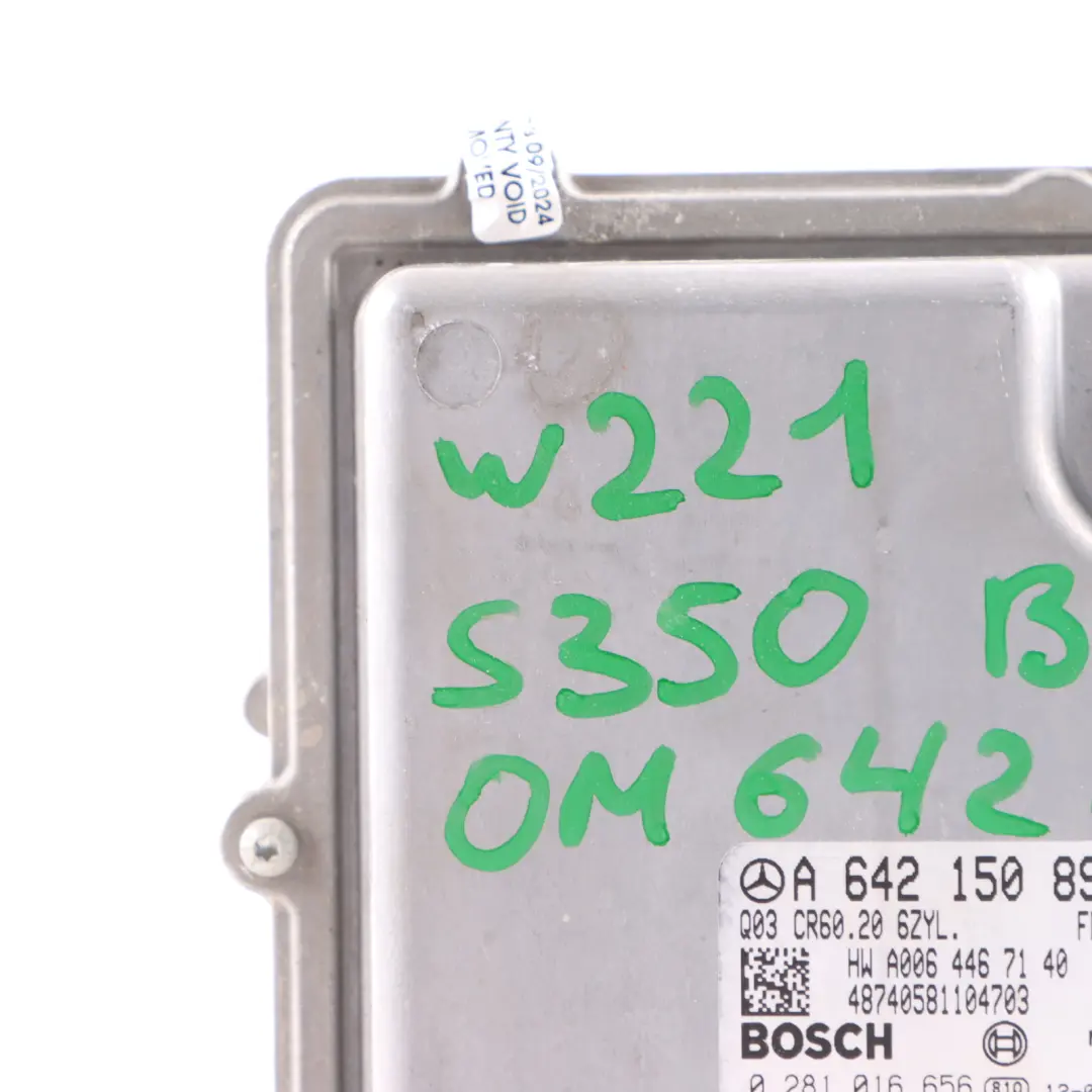 Mercedes W221 S350 BlueTEC OM642.862 Engine ECU Kit Key Ignition - SKU A6421508900-3 - Part number A6421508900