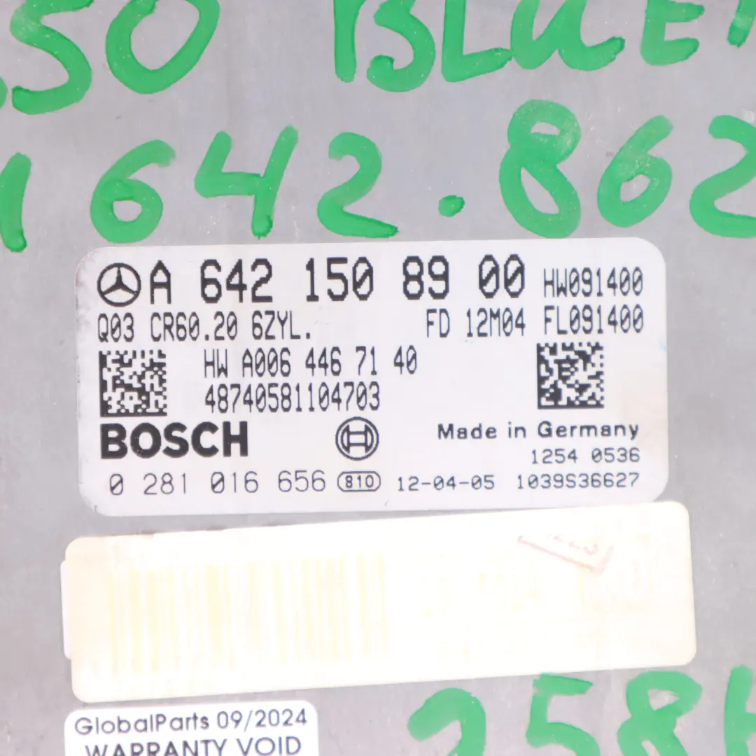 S350 BlueTEC OM642.862 Engine ECU Kit Key Ignition to Mercedes W221 with Part number A6421508900 Mercedes W221 S350 BlueTEC OM642.862 Engine ECU Kit Key Ignition - SKU A6421508900-3 - Part number A6421508900