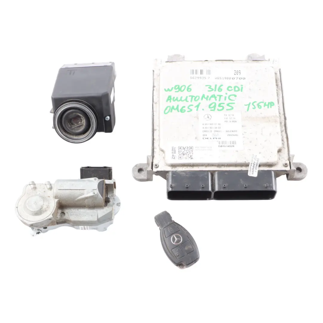 Mercedes W906 313 CDI OM651.955 129HP Diesel Engine ECU Kit Key Lock - SKU A6519000700-5 - Part number A6519000700