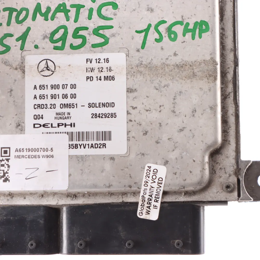 OM651.955 129HP Diesel Engine ECU Kit Key Lock to Mercedes W906 313 CDI with Part number A6519000700 Mercedes W906 313 CDI OM651.955 129HP Diesel Engine ECU Kit Key Lock - SKU A6519000700-5 - Part number A6519000700