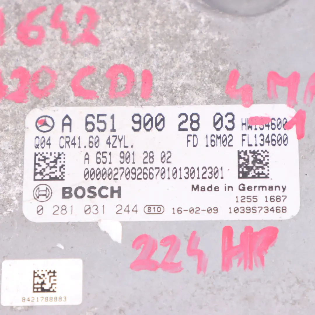 Mercedes W251 R320 CDI OM642 4Matic Moduł Silnika ECU KIT Kluczyk - SKU A6519002803 - Numer Części A6519002803