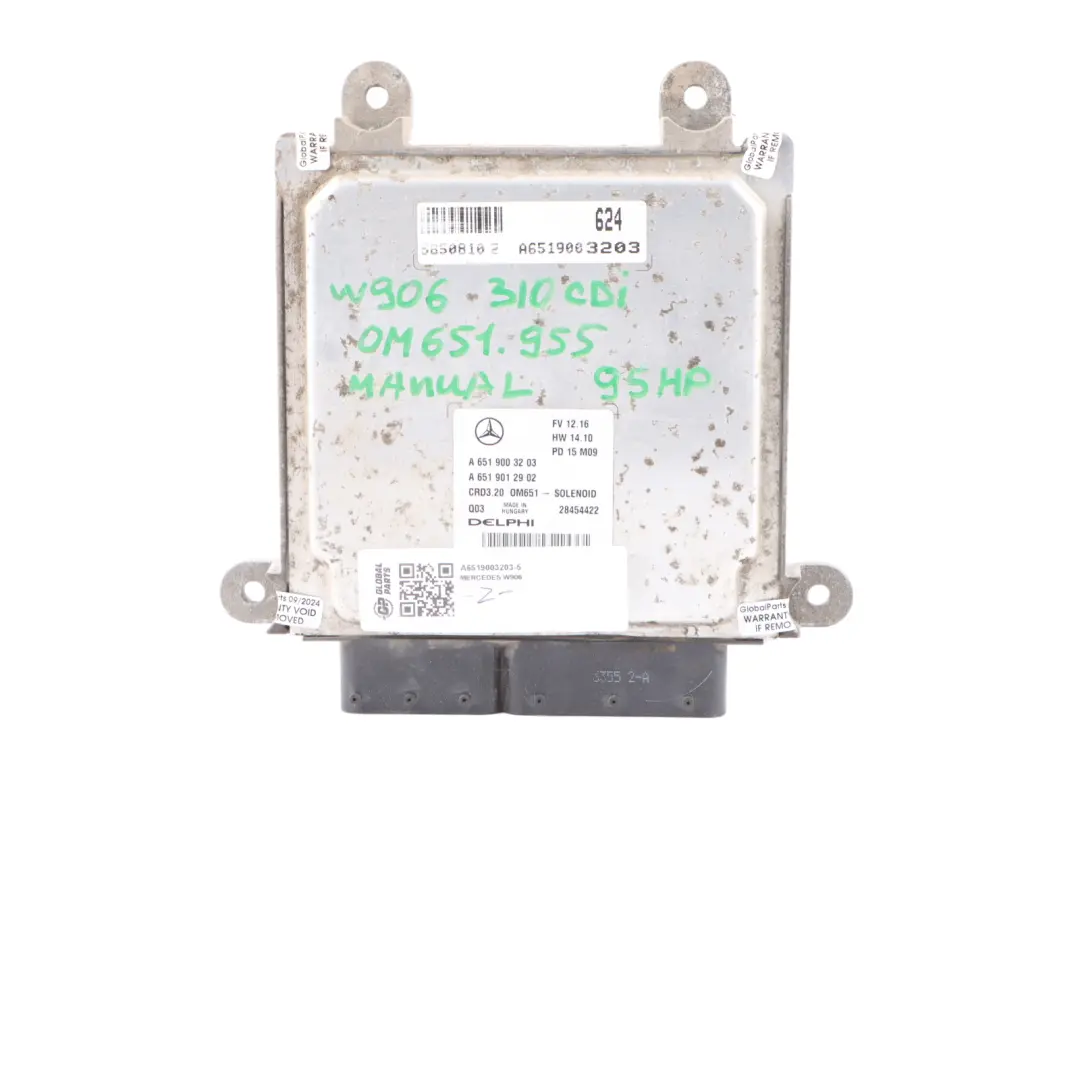 OM651.955 95HP Diesel Engine ECU Kit Key Lock to Mercedes W906 310 CDI with Part number A6519003203 Mercedes W906 310 CDI OM651.955 95HP Diesel Engine ECU Kit Key Lock - SKU A6519003203-5 - Part number A6519003203