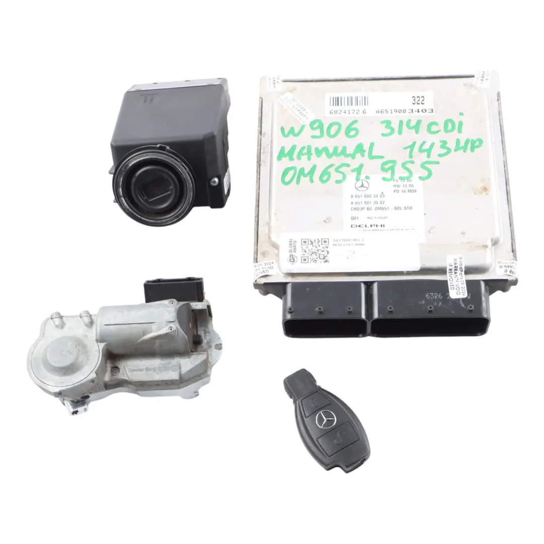 314CDI OM651.955 143HP Engine Unit Module ECU Kit to Mercedes W906 with Part number A6519003403 Mercedes W906 314CDI OM651.955 143HP Engine Unit Module ECU Kit - SKU A6519003403-2 - Part number A6519003403