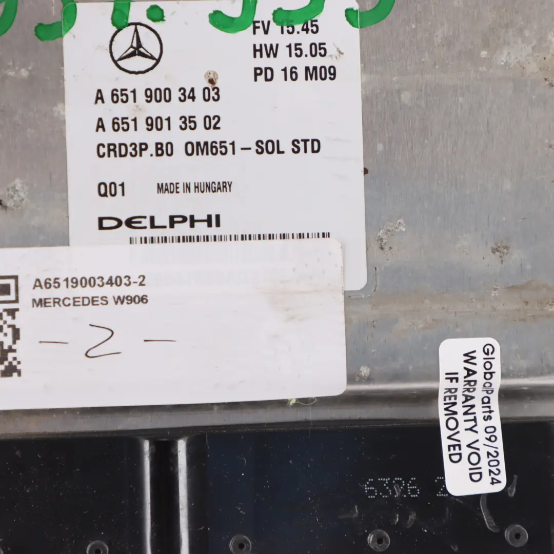 314CDI OM651.955 143HP Kit De Calculateur Moteur pour Mercedes W906 à propos du numéro de pièce A6519003403 Mercedes W906 314CDI OM651.955 143HP Kit De Calculateur Moteur - SKU A6519003403-2 - Numéro de pièce A6519003403