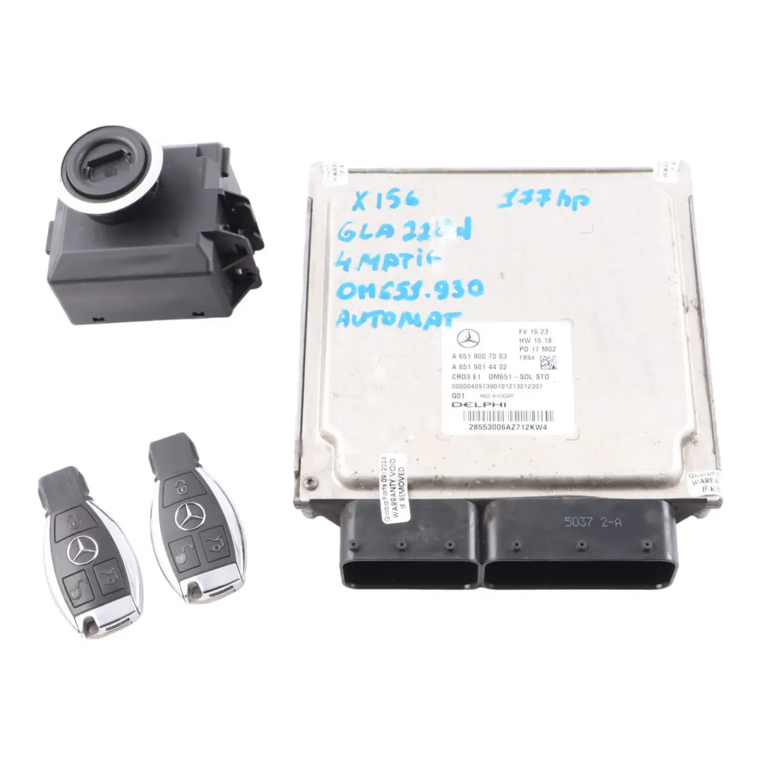 Mercedes GLA 220d X156 4matic 651.930 177HP Engine ECU Kit Automatic - SKU A6519007003-2 - Part number A6519007003