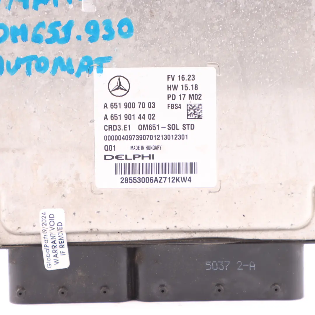 Mercedes GLA 220d X156 4matic 651.930 177HP Engine ECU Kit Automatic - SKU A6519007003-2 - Part number A6519007003