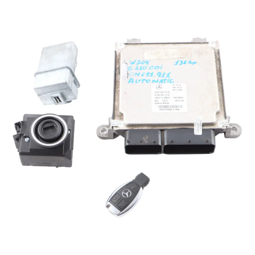 C220 CDI 651.911 136HP Engine Unit ECU Kit Key Lock to Mercedes W204 with Part number A6519007500 Mercedes W204 C220 CDI 651.911 136HP Engine Unit ECU Kit Key Lock - SKU A6519007500-19 - Part number A6519007500