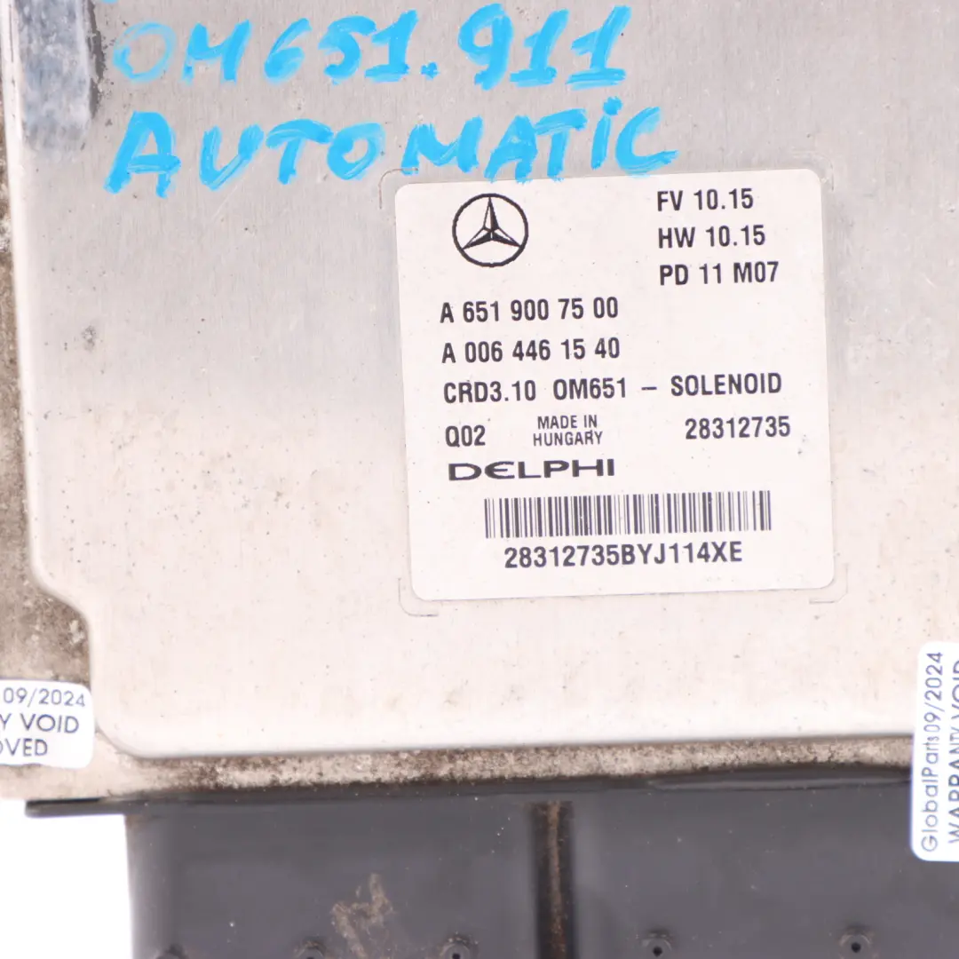 Mercedes W204 C220 CDI 651.911 136HP Engine Unit ECU Kit Key Lock - SKU A6519007500-19 - Part number A6519007500