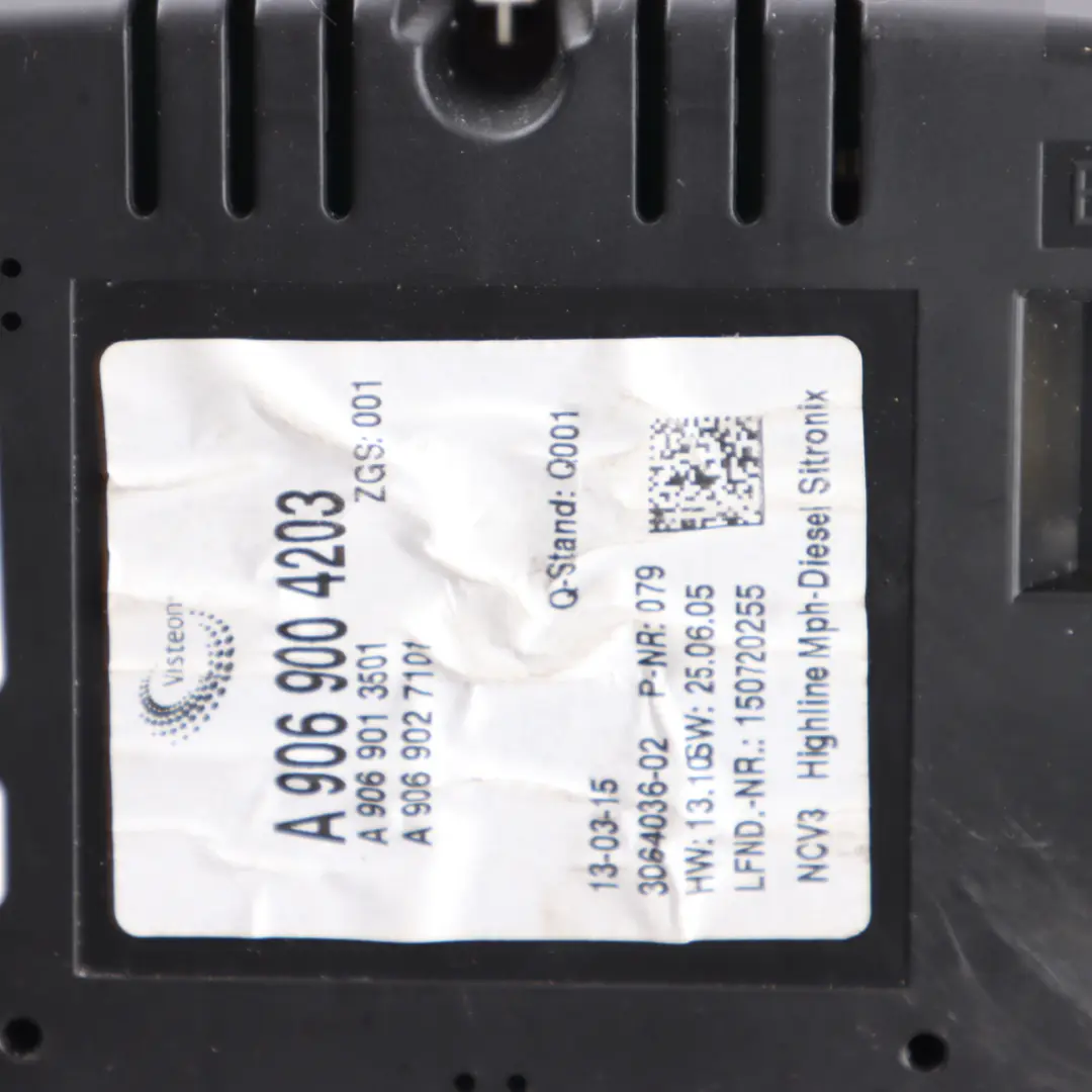 Speedometer Speedo Cluster Instrument Manual to Mercedes W906 Diesel with Part number A9069004203 Mercedes W906 Diesel Speedometer Speedo Cluster Instrument Manual - SKU RHD-A9069004203 - Part number A9069004203