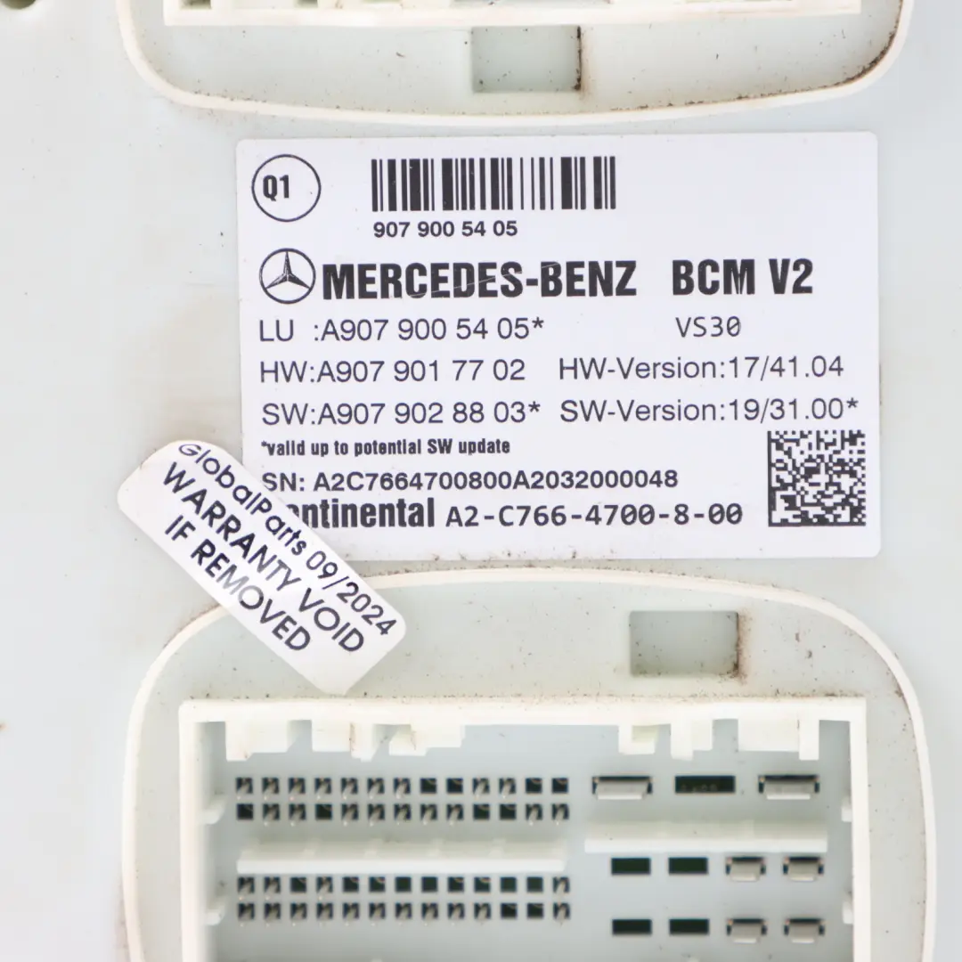 Mercedes Sprinter W907 Body Control Module Control Unit BCM V2 ECU - SKU A9079005405 - Part number A9079005405