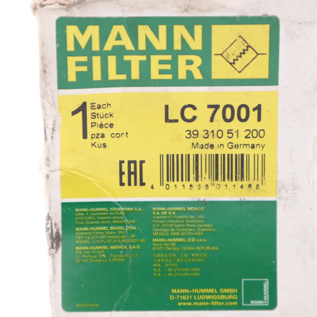 MANN-FILTER Filtre Reniflard De Carter pour à propos du numéro de pièce LC7001 MANN-FILTER Filtre Reniflard De Carter - SKU LC7001 - Numéro de pièce LC7001