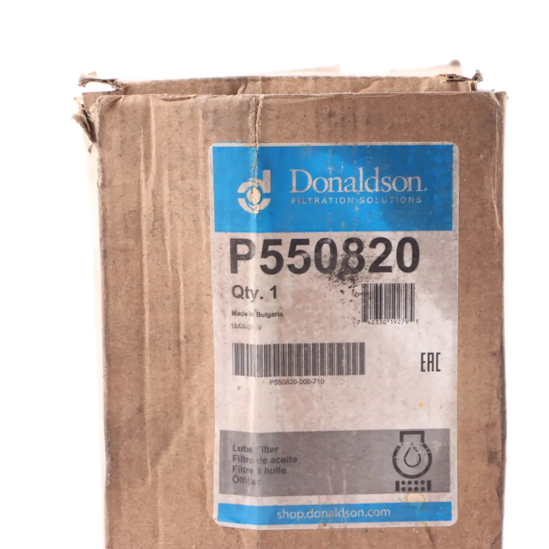 Donaldson Engine Oil Filter Lube Cartridge Unit to with Part number P550820 Donaldson Engine Oil Filter Lube Cartridge Unit - SKU P550820 - Part number P550820