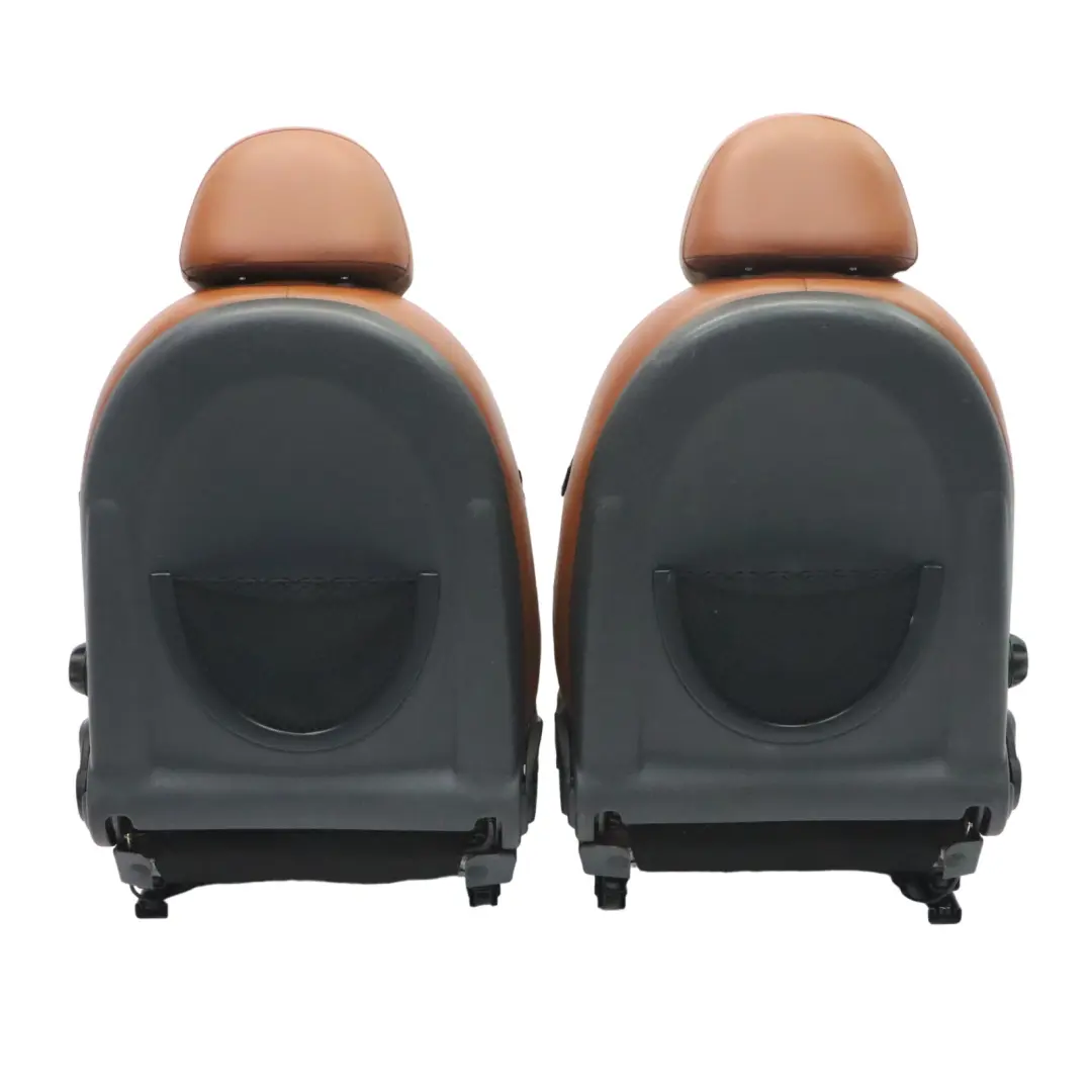 Mini Heated Sport Malt Brown Leather English Seats Front Rear Seat Sidewalk - SKU R52-Sport-Leather-Seats - Part number R52