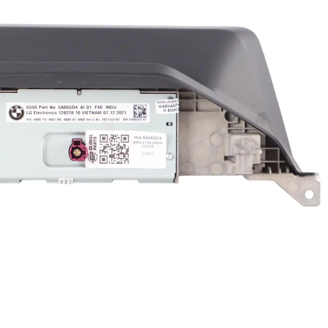 BMW F40 F44 Multimedia Radio Sat Nav Screen Display Head Unit 12822810 - SKU RHD-5A065D4 - Part number 5A065D4