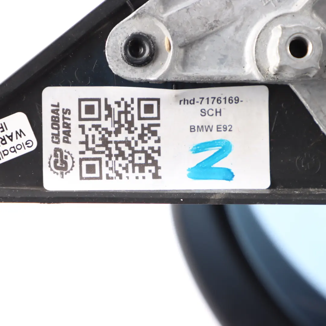 Left N/S Heated Outside Wing Mirror Black Schwarz - 668 to BMW E92 E93 with Part number 7176169 BMW E92 E93 Left N/S Heated Outside Wing Mirror Black Schwarz - 668 - SKU rhd-7176169-SCH - Part number 7176169